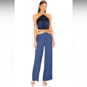 Cult Gaia Navy Halter Top and pants set